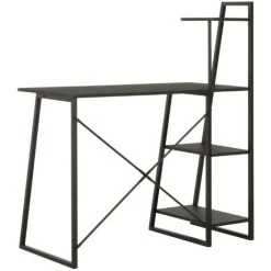 LES TENDANCES Bureau 4 étagères Bois Et Métal Noir Rohan 10 LES TENDANCES Bureau 4 étagères Bois Et Métal Noir Rohan -France Bureau Soldes 2022 66902504 4