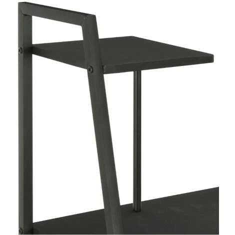 LES TENDANCES Bureau 4 étagères Bois Et Métal Noir Rohan 7 LES TENDANCES Bureau 4 étagères Bois Et Métal Noir Rohan – Image 5