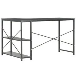 LES TENDANCES Bureau 2 étagères Bois Et Métal Noir Yavy -France Bureau Soldes 2022 66902572 4