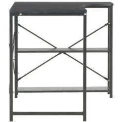 LES TENDANCES Bureau 2 étagères Bois Et Métal Noir Yavy -France Bureau Soldes 2022 66902572 5