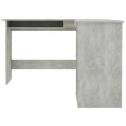 LES TENDANCES Bureau D'angle 1 Tiroir 2 étagères Bois Gris Béton Jayden -France Bureau Soldes 2022 66902573 4