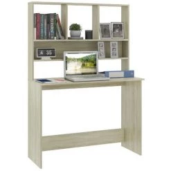 LES TENDANCES Bureau 4 étagères Chêne Clair Cayla -France Bureau Soldes 2022 66902766 3