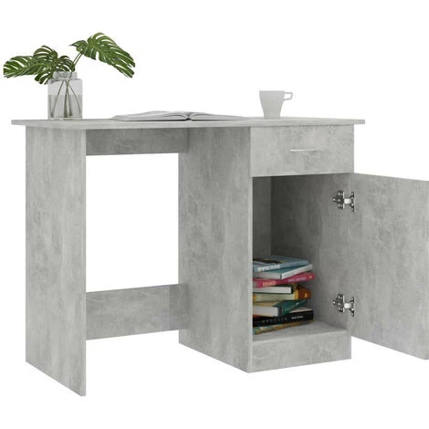 LES TENDANCES Bureau Gris Béton 100 X 50 X 76 Cm 3 LES TENDANCES Bureau Gris Béton 100 X 50 X 76 Cm