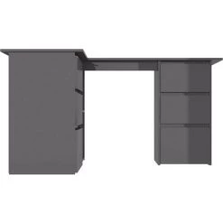 LES TENDANCES Bureau D'angle Gris Brillant 145x100x76 Cm -France Bureau Soldes 2022 66904176 5
