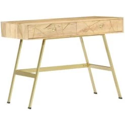 LES TENDANCES Bureau Avec Tiroirs 100x55x75 Cm Bois Solide De Manguier