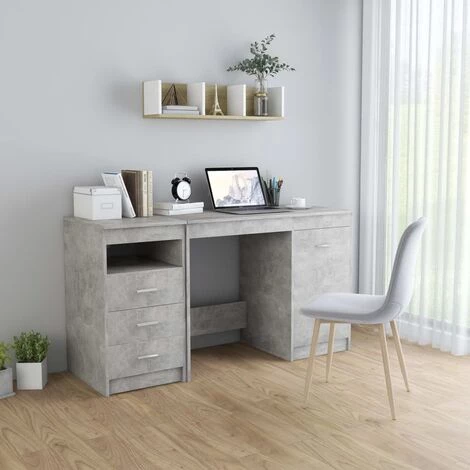 LES TENDANCES Bureau Gris Béton 140x50x76 Cm 4 LES TENDANCES Bureau Gris Béton 140x50x76 Cm – Image 2