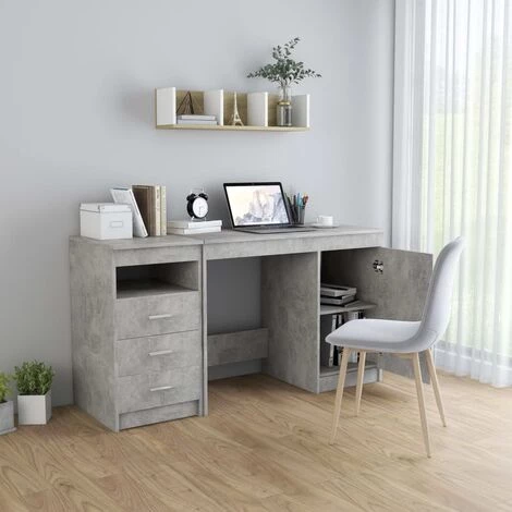 LES TENDANCES Bureau Gris Béton 140x50x76 Cm 5 LES TENDANCES Bureau Gris Béton 140x50x76 Cm – Image 3