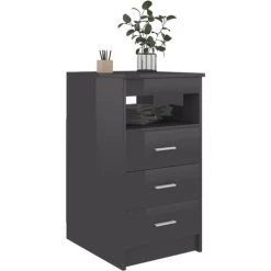 LES TENDANCES Bureau Gris Brillant 140x50x76 Cm -France Bureau Soldes 2022 66909410 4