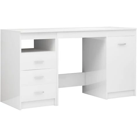 LES TENDANCES Bureau Blanc Brillant 140x50x76 Cm 3 LES TENDANCES Bureau Blanc Brillant 140x50x76 Cm