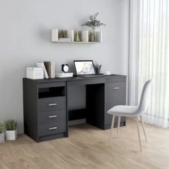 LES TENDANCES Bureau Gris 140x50x76 Cm -France Bureau Soldes 2022 66910067 2