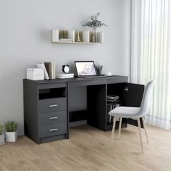 LES TENDANCES Bureau Gris 140x50x76 Cm -France Bureau Soldes 2022 66910067 3