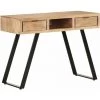 LES TENDANCES Bureau 110x50x75 Cm Bois D'acacia Solide Avec Bord Naturel