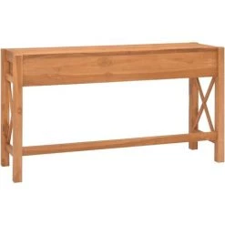 LES TENDANCES Bureau Avec 2 Tiroirs 140x40x75 Cm Bois De Teck Recyclé -France Bureau Soldes 2022 66916288 5