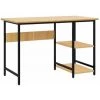 LES TENDANCES Bureau D'ordinateur Noir/chêne Clair 105x55x72 Cm MDF Et Métal -France Bureau Soldes 2022 66921802 1