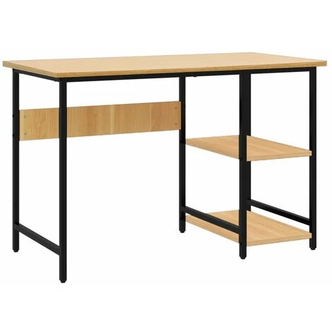 LES TENDANCES Bureau D'ordinateur Noir/chêne Clair 105x55x72 Cm MDF Et Métal 3 LES TENDANCES Bureau D'ordinateur Noir/chêne Clair 105x55x72 Cm MDF Et Métal