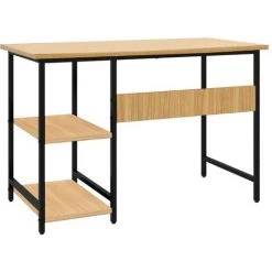 LES TENDANCES Bureau D'ordinateur Noir/chêne Clair 105x55x72 Cm MDF Et Métal 11 LES TENDANCES Bureau D'ordinateur Noir/chêne Clair 105x55x72 Cm MDF Et Métal -France Bureau Soldes 2022 66921802 5