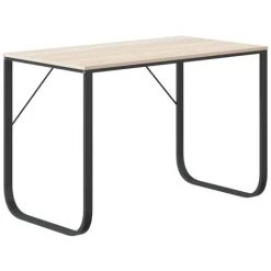 LES TENDANCES Bureau D'ordinateur Noir Et Chêne 110x60x73 Cm