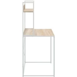 LES TENDANCES Bureau D'ordinateur Blanc Et Chêne 110x60x138 Cm -France Bureau Soldes 2022 66924491 4