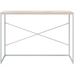 LES TENDANCES Bureau D'ordinateur Blanc Et Chêne 110x60x70 Cm -France Bureau Soldes 2022 66925770 3