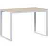 LES TENDANCES Bureau D'ordinateur Blanc Et Chêne 110x60x73 Cm