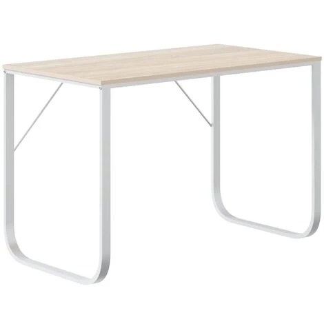 LES TENDANCES Bureau D'ordinateur Blanc Et Chêne 110x60x73 Cm 3 LES TENDANCES Bureau D'ordinateur Blanc Et Chêne 110x60x73 Cm