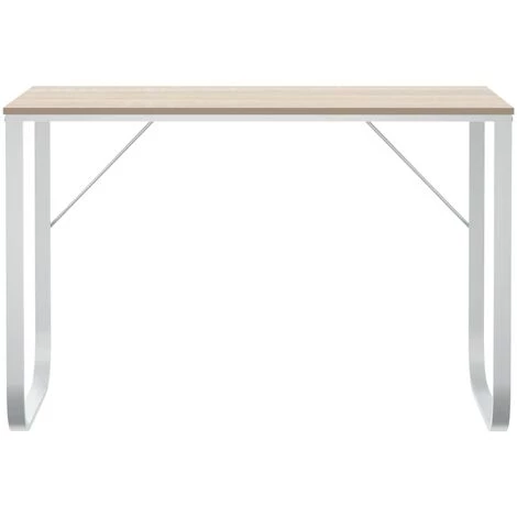 LES TENDANCES Bureau D'ordinateur Blanc Et Chêne 110x60x73 Cm 5 LES TENDANCES Bureau D'ordinateur Blanc Et Chêne 110x60x73 Cm – Image 3