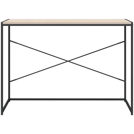 LES TENDANCES Bureau D'ordinateur Noir Et Chêne 110x60x70 Cm 5 LES TENDANCES Bureau D'ordinateur Noir Et Chêne 110x60x70 Cm – Image 3