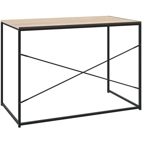 LES TENDANCES Bureau D'ordinateur Noir Et Chêne 110x60x70 Cm 7 LES TENDANCES Bureau D'ordinateur Noir Et Chêne 110x60x70 Cm – Image 5