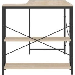 LES TENDANCES Bureau D'ordinateur Noir Et Chêne 110x72x70 Cm -France Bureau Soldes 2022 66926234 4