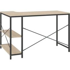 LES TENDANCES Bureau D'ordinateur Noir Et Chêne 110x72x70 Cm -France Bureau Soldes 2022 66926234 5