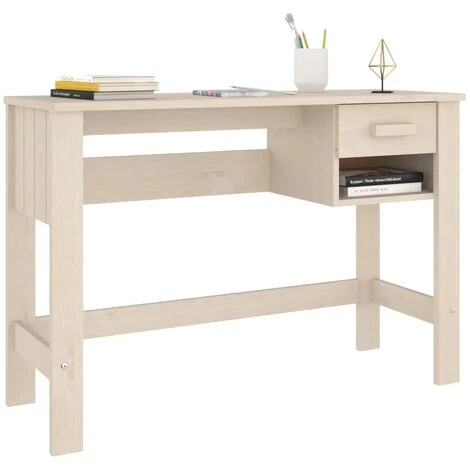 LES TENDANCES Bureau Marron Miel 110x40x75 Cm Bois Massif De Pin 6 LES TENDANCES Bureau Marron Miel 110x40x75 Cm Bois Massif De Pin – Image 4