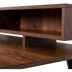MOBILIER DECO EDDY - Bureau Industriel Avec étagères En Bois Et Métal - Bois Foncé -France Bureau Soldes 2022 66950995 4