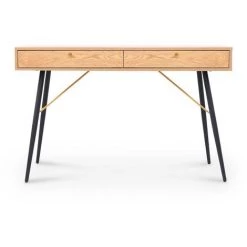 MOBILIER DECO LAURENE - Bureau Industriel 2 Tiroirs En Bois Et Métal Noir - Bois -France Bureau Soldes 2022 66950996 3