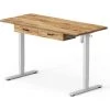 FEZIBO Bureau Assis Debout Électrique Avec 2 Tiroirs - 120*60 Cm Bureau Table Debout Réglable En Hauteur Acier Avec Système Anti-Collision, Support D'écran, Panneau Contrôle Fonctions Mémoires Brun