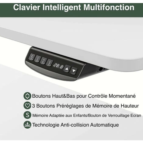 FEZIBO Bureau Assis Debout Électrique Avec 4 Tiroirs - 120*60 Cm Bureau Table Debout Réglable En Hauteur Acier Avec Système Anti-Collision, Support D'écran, Panneau Contrôle Fonctions Mémoires Brun 5 FEZIBO Bureau Assis Debout Électrique Avec 4 Tiroirs - 120*60 Cm Bureau Table Debout Réglable En Hauteur Acier Avec Système Anti-Collision, Support D'écran, Panneau Contrôle Fonctions Mémoires Brun – Image 3