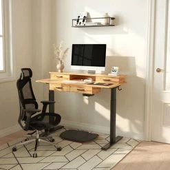 FEZIBO Bureau Assis Debout Électrique Avec 4 Tiroirs - 120*60 Cm Bureau Table Debout Réglable En Hauteur Acier Avec Système Anti-Collision, Support D'écran, Panneau Contrôle Fonctions Mémoires Brun 10 FEZIBO Bureau Assis Debout Électrique Avec 4 Tiroirs - 120*60 Cm Bureau Table Debout Réglable En Hauteur Acier Avec Système Anti-Collision, Support D'écran, Panneau Contrôle Fonctions Mémoires Brun -France Bureau Soldes 2022 66991792 4