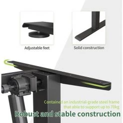 FEZIBO Bureau Assis Debout Électrique - Bureau Table Debout Réglable En Hauteur Avec Système Anti-Collision, Capacité 70 Kg, Facile Assembler, Panneau Contrôle De 2 Fonctions, Cadre S1 Blanc -France Bureau Soldes 2022 66991839 5