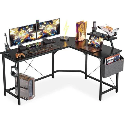 CUBIKER Bureau D'angle Gaming En Forme L - 150*120 Cm Bureau Angle D'Ordinateur Gamer Informatique Avec Support D'écran, Crochet Casque, Poche Rangement Latérale Pour Jouer, Travail, Domicile Noir 3 CUBIKER Bureau D'angle Gaming En Forme L - 150*120 Cm Bureau Angle D'Ordinateur Gamer Informatique Avec Support D'écran, Crochet Casque, Poche Rangement Latérale Pour Jouer, Travail, Domicile Noir