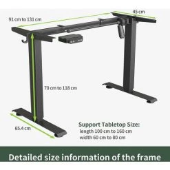 FEZIBO Bureau Assis Debout Électrique - Bureau Table Réglable En Hauteur Avec Port USB Et Type C, Système Anti-Collision, Sécurité Enfants, Panneau Contrôle De 4 Fonctions Mémoires, Cadre Gris -France Bureau Soldes 2022 66991874 3