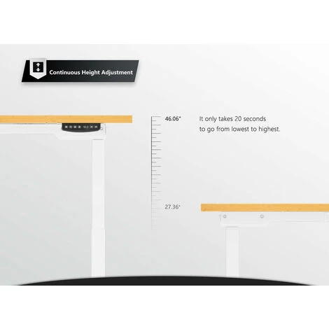 FEZIBO Bureau Assis Debout Électrique En Forme L - 110*110 Cm Bureau D'Angle Debout Réglable En Hauteur 2 Moteurs Avec Système Anti-Collision, Panneau Contrôle à Fonctions Mémoires, Boîte Câble Bamboo 7 FEZIBO Bureau Assis Debout Électrique En Forme L - 110*110 Cm Bureau D'Angle Debout Réglable En Hauteur 2 Moteurs Avec Système Anti-Collision, Panneau Contrôle à Fonctions Mémoires, Boîte Câble Bamboo – Image 5
