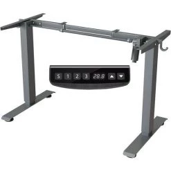 FEZIBO Bureau Assis Debout Électrique - Bureau Table Debout Réglable En Hauteur Avec Système Anti-Collision, Facile Assembler, Panneau Contrôle De 3 Fonctions Mémoires, Cadre Gris