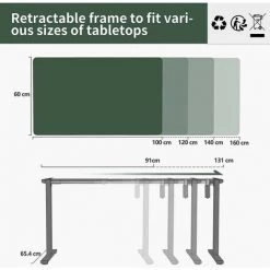 FEZIBO Bureau Assis Debout Électrique - Bureau Table Debout Réglable En Hauteur Avec Système Anti-Collision, Facile Assembler, Panneau Contrôle De 3 Fonctions Mémoires, Cadre Gris -France Bureau Soldes 2022 66991897 3