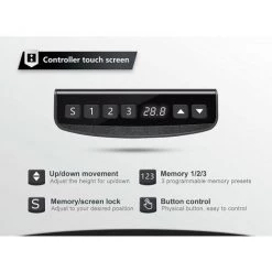 FEZIBO Bureau Assis Debout Électrique - Bureau Table Debout Réglable En Hauteur Avec Système Anti-Collision, Facile Assembler, Panneau Contrôle De 3 Fonctions Mémoires, Cadre Gris -France Bureau Soldes 2022 66991897 5