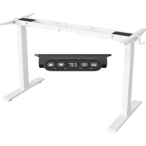 FEZIBO Bureau Assis Debout Électrique 2 Moteurs - Bureau Table Réglable En Hauteur Avec Port USB Et Type C, Système Anti-Collision, Sécurité Enfants, Panneau Contrôle De 4 Fonctions Mémoires, Blanc 3 FEZIBO Bureau Assis Debout Électrique 2 Moteurs - Bureau Table Réglable En Hauteur Avec Port USB Et Type C, Système Anti-Collision, Sécurité Enfants, Panneau Contrôle De 4 Fonctions Mémoires, Blanc