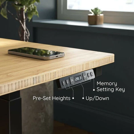 FEZIBO Bureau Assis Debout Angle Électrique - 160*120 Cm 3 Moteurs Bureau Debout Réglable En Hauteur Table Forme L, Angle Réversible, Système Anti-Collision, Panneau Contrôle à 3 Fonctions Mémoires Noir 5 FEZIBO Bureau Assis Debout Angle Électrique - 160*120 Cm 3 Moteurs Bureau Debout Réglable En Hauteur Table Forme L, Angle Réversible, Système Anti-Collision, Panneau Contrôle à 3 Fonctions Mémoires Noir – Image 3