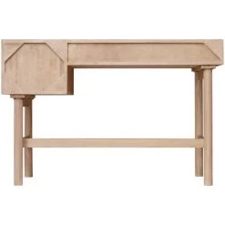 MILIBOO Bureau En Bois Clair Avec Casier Et Tiroirs En Cannage Rotin L120 Cm GALINA - Naturel -France Bureau Soldes 2022 67144482 4