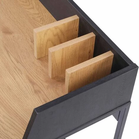 MOBILIER DECO LUIGI - Bureau Compact Avec Organisateur En Bois Et Métal - Bois 5 MOBILIER DECO LUIGI - Bureau Compact Avec Organisateur En Bois Et Métal - Bois – Image 3