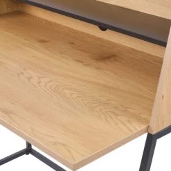 MOBILIER DECO JASPER - Bureau Compact Avec étagère En Bois Et Métal - Bois -France Bureau Soldes 2022 67168587 3