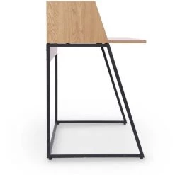 MOBILIER DECO JASPER - Bureau Compact Avec étagère En Bois Et Métal - Bois -France Bureau Soldes 2022 67168587 5