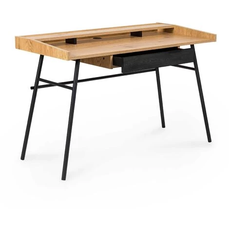 MOBILIER DECO MANOLO - Bureau Pupitre Style Vintage En Bois Et Métal - Bois 5 MOBILIER DECO MANOLO - Bureau Pupitre Style Vintage En Bois Et Métal - Bois – Image 3